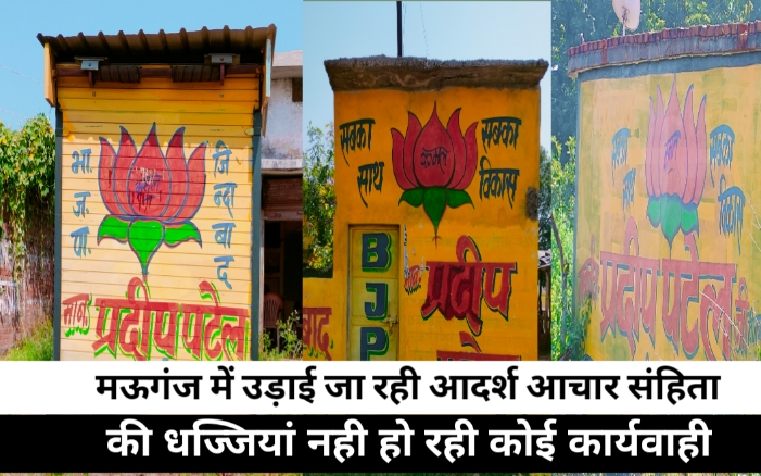 Mauganj News: मऊगंज विधानसभा में आचार संहिता का हो रहा उल्लघंन जगह जगह लगे दिखे BJP के पोस्टर!