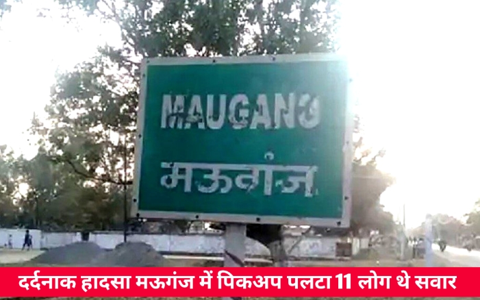 जिले मऊगंज में दर्दनाक हादसा, तेज रफ्तार पिकअप पलटने से एक की मौत, 10 लोग घायल