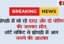 झोपड़ी में सो रहे दादा और दो पोतियों की जलकर मौत, शॉर्ट सर्किट से झोपड़ी में आग लगने की आशंका