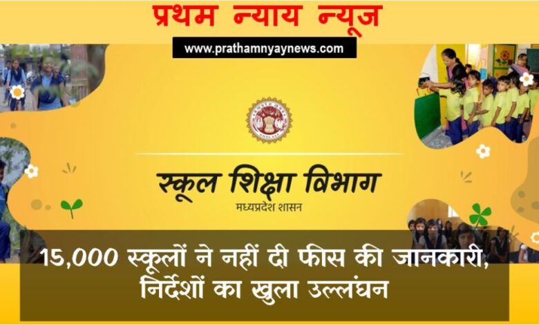 MP के स्कूलों को लेकर बड़ी खबर! 15,000 स्कूलों ने नहीं दी फीस की जानकारी, निर्देशों का खुला उल्लंघन