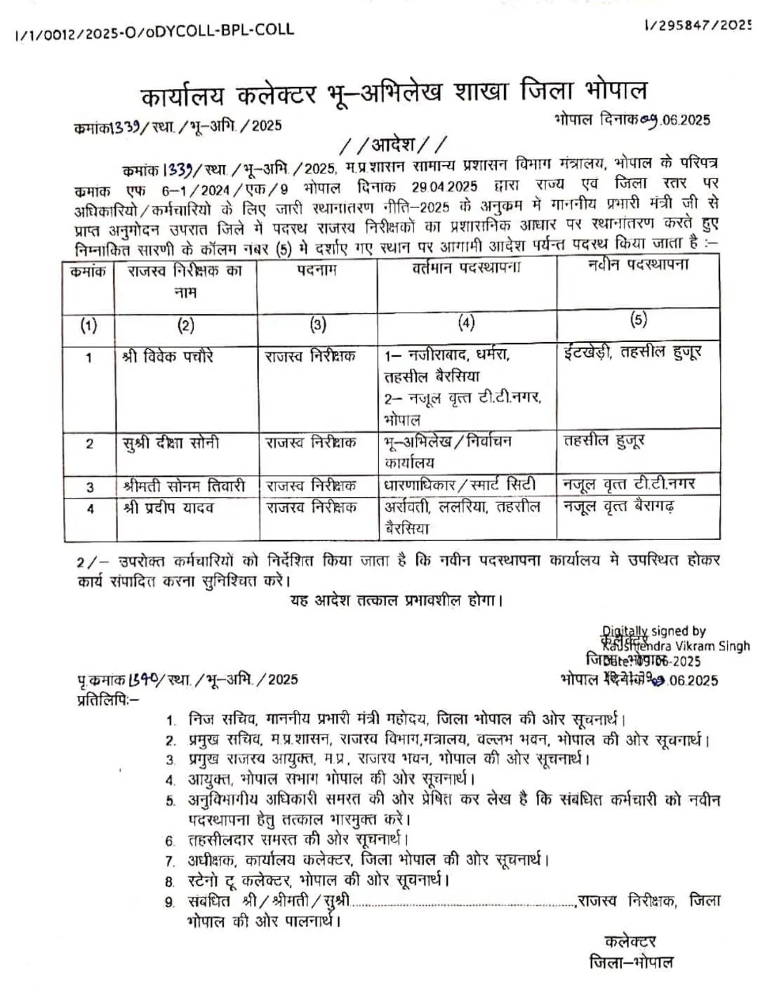 MP में पटवारियों और राजस्व निरीक्षकों के तबादले: नियमों की अनदेखी पर प्रशासन ने लिया कड़ा कदम