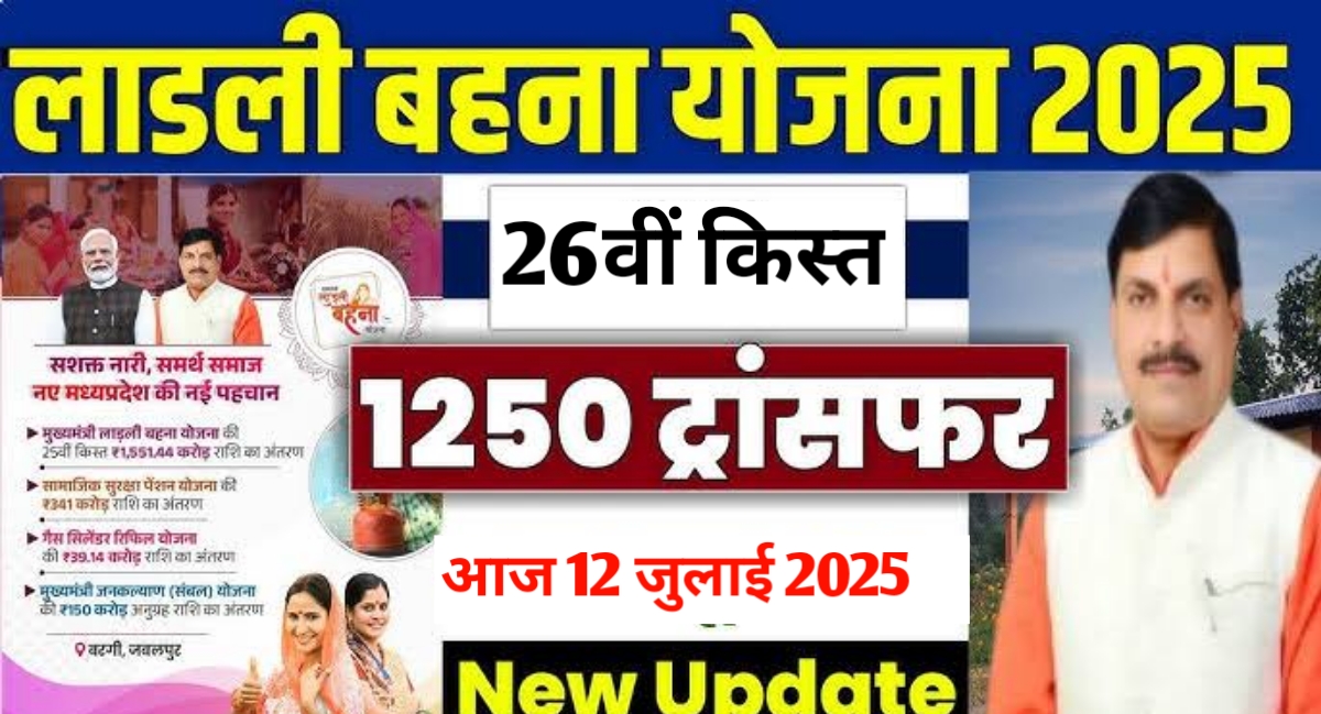 लाडली बहना योजना: आज इतने बजे खाते में आएगी 1250 रुपए की 26वीं किस्त